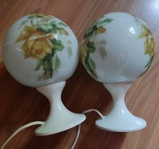 Designer Nacht Tischlampe Nachtischleuchte  2 er Set mit Blumendekor Hingucker 