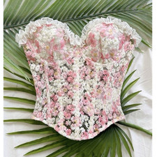 Romantic floral corset - corset, top