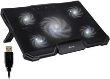 Klim Cyclone Laptop Kühlpad - 5 Lüfter. Gaming Unterstützung zur Reduzierung der Erwärmung (weiß