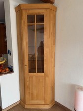 Eckvitrine Erle massiv geölt