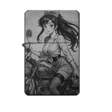 Anime Bike Girl Feuerzeug Motorrad + eigener Gravurtext personalisierbar