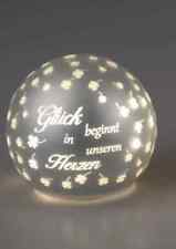 FORMANO zauberhafte Dekokugel Glück beginnt in unseren Herzen LED Timer Ø 12cm