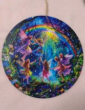 Metallbild Blechschild Türschild Feen Elfen Fantasy Deko 20x20cm Wandkunst