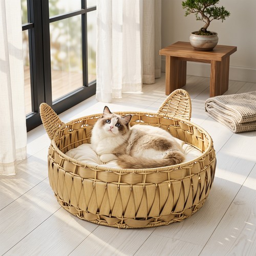 Katzenbett rattan katzenhöhle - katzenbett,