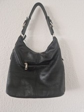 Echtleder Hobo Bag Damen schwarz Schultertasche Umhängetasche Tasche