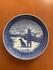 Royal Copenhagen Weihnachtsteller 1977 Sammelteller Immervad Brücke 1. Wahl Top