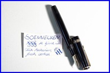 1940er großer SOENNECKEN 420 Click-Kolben Füller Schwarz M 14K Riesen Gold Feder
