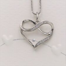 Herz Anhänger mit Unendlichkeit Symbol und Kette 45cm Sterlingsilber925 Geschenk