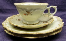 Sammeltasse von Scherzer 50er Jahre mit Blumenmuster Art Deco Porzellan sf