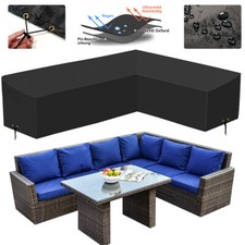 Gartenmöbel Abdeckung L-Form Loungemöbel Schutzhülle Ecksofa Abdeckplane 420D