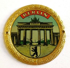 Plakette Berlin Aluminium Emblem Brandenburger Tor Bär Reise Andenken Sammler