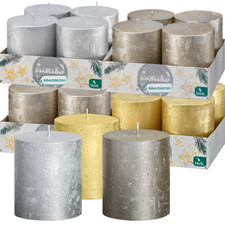 16 Stück Rustik Stumpenkerzen