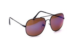 Pilotenbrille 80er Jahre Sonnenbrille Metall Schwarz Blau Spiegel Herren #5899