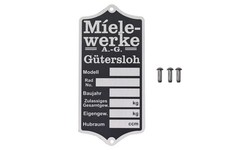 Typenschild für Miele mit