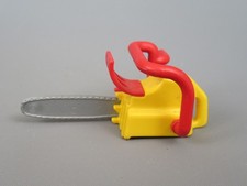 C741 Vintage Spielzeug Plastik Motorsäge Profi Mit Anleitung Teil Freistehend