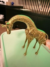 Messing Giraffe – Dekofigur – Metall Tierfigur – Vintage Stil – Massive Giraffe