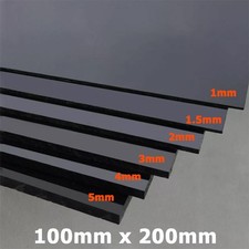 1mm 1,5mm 2mm 3mm dick schwarz ABS Kunststoff Platte Modell 100mm x 200mm