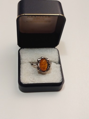 Antik bernstein ring 925er - antik,