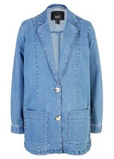 Oversize-Jeansblazer Gr. 54 Medium Blue Denim Damen Jeans-Blazer Neu