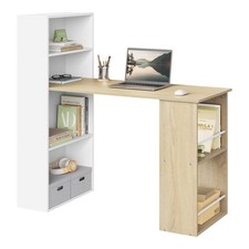 Schreibtisch Computertisch mit Stauraum Bücherregal Homeoffice Bürotisch PCTisch