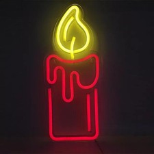 Neon LED Licht Kerze Schild