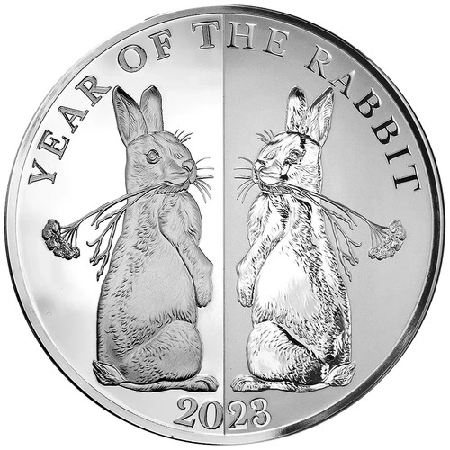 Silbermünze mirror rabbit - silbermünze,