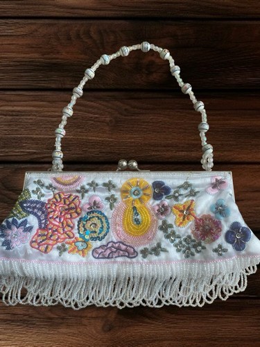 Abendtasche vintage stil weiß - abendtasche,