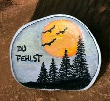 Bemalter Stein - Trauerstein ??Du fehlst - Handbemalt ca8×7cm