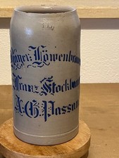 1 l Bierkrug Krug Masskrug Bier Brauerei Löwenbrauerei Franz Stockbauer Passau