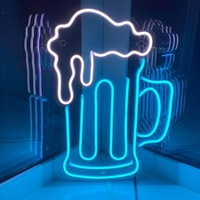 Blauer Bierkrug LED Neon