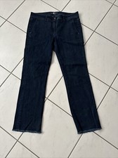 Luisa Cerano Damen Jeans Hose Gr.38 blau dunkelblau mikokaro gerade Denim J1912