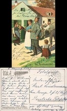 Ansichtskarte  Militär 1. WK - Scherzkarten - Der Parademarsch 1917