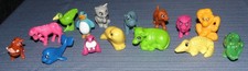 15 Ü-Ei Tierfiguren alt Zootiere Hartplastik Überraschungseier 1970 /80 Hund usw