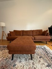 Couch Braun (Cognac) 3 Sitzer im Lederlook Selbstabholung