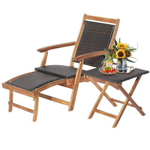 Deckchair mit beistelltisch - mit,