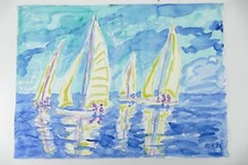 Wilhelm Klußmann Aquarell 1996 sig. Armada 65x48cm N-1351