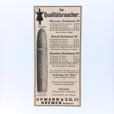 1929 Upmann Bremen Purezas Zigarren Werbeanzeige Werbung Reklame Advertisig