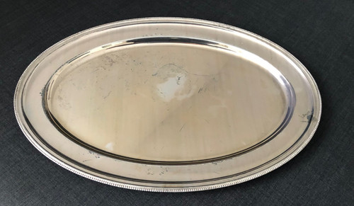 Serviertablett oval versilbert