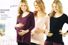 Umstandsshirt Longshirt Shirt Umstandsmode Langarm T-Shirt Damen S M L XL NEU