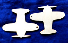 Minkaklecks  Anhänger Holz unbehandelt   2x Flugzeug  6cm  Basteln  KINDER