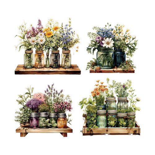 Bunte blumen aufkleber - blumen,