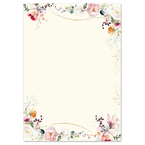 Briefpapier tropische blumen - briefpapier,