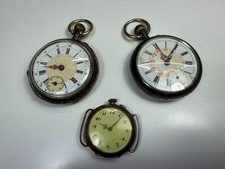 KONVOLUT 3 Stk alte 800 SILBER HANDAUFZUG TASCHENUHR Galonne Armbanduhr 170 g