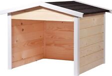 dobar Mährobotergarage aus Holz als Bausatz Rasenroboter Unterstand natur/weiss