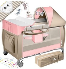 Kidiz Kinderbett Reisebett Baby Kind Kinder Laufstall Kinderreisebett Rosa