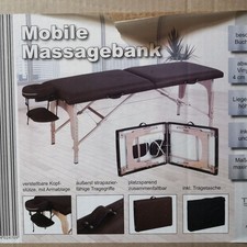Mobile Massagebank, 185 x 70 cm, TopCent, Buchenholz-Gestell, bis 200 kg, braun