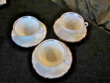 Seltmann Weiden Marie Luise  3 Teetassen und Untere - weiß mit Goldrand