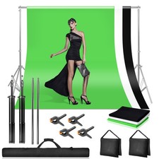 Fotostudio Hintergrundsystem 2.6x3m 3x Hintergrund Mit Tasche Teleskop Stativ