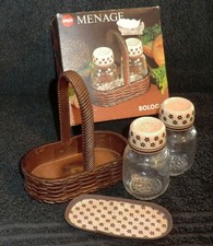 EMSA W. Germany Menage mit Glasstreuern Salz und Pfeffer 0045 OVP Blümchen 1980