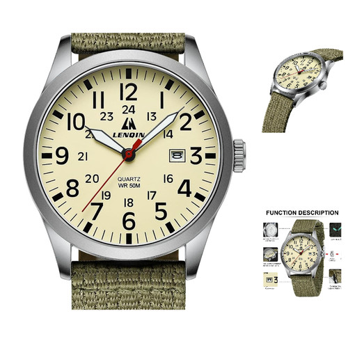 Herren uhr militär 3atm quarz - 3atm,
